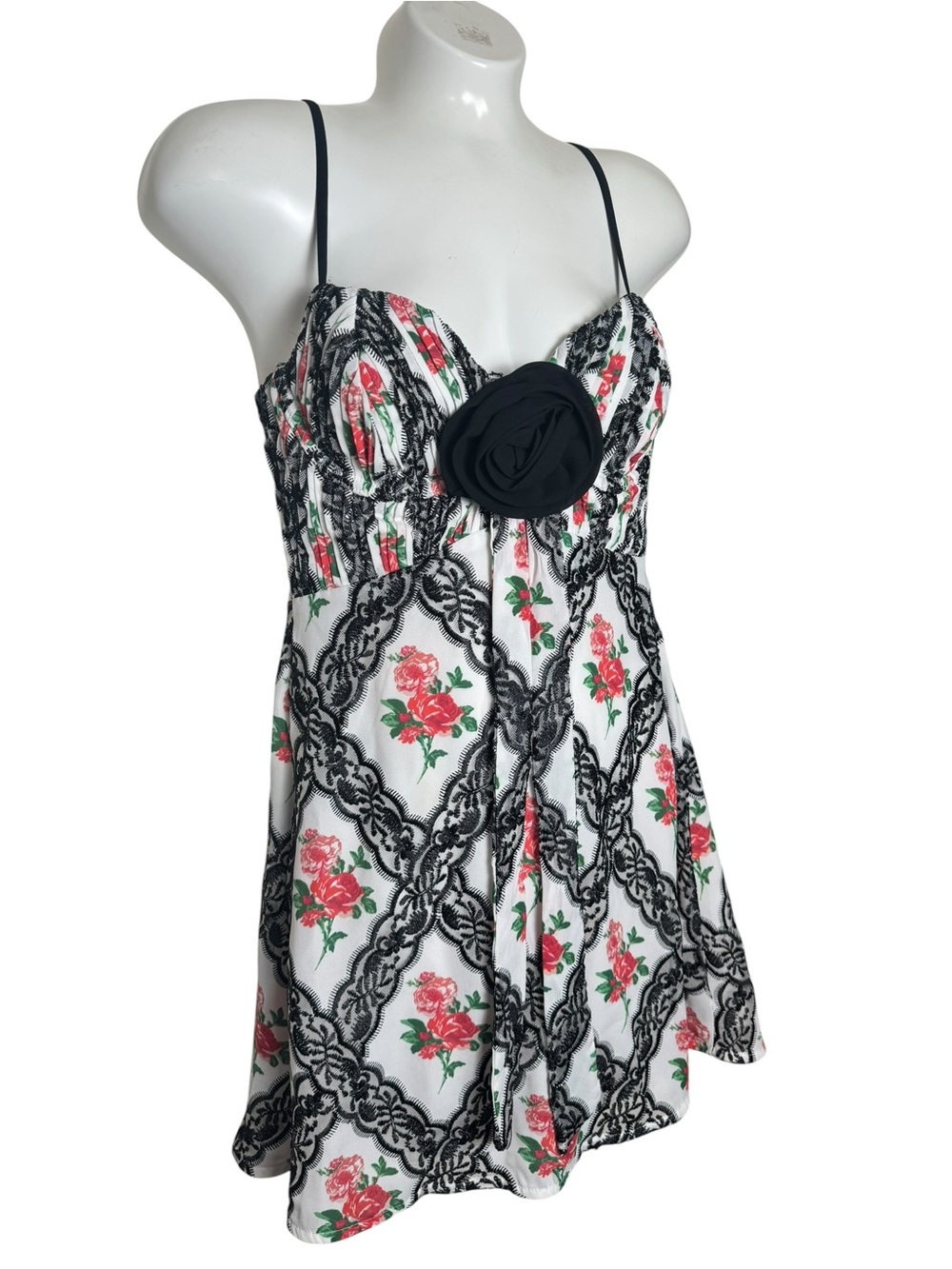 New For Love & Lemons Greta Floral & Lace Mini Dress - Picture 5 of 12